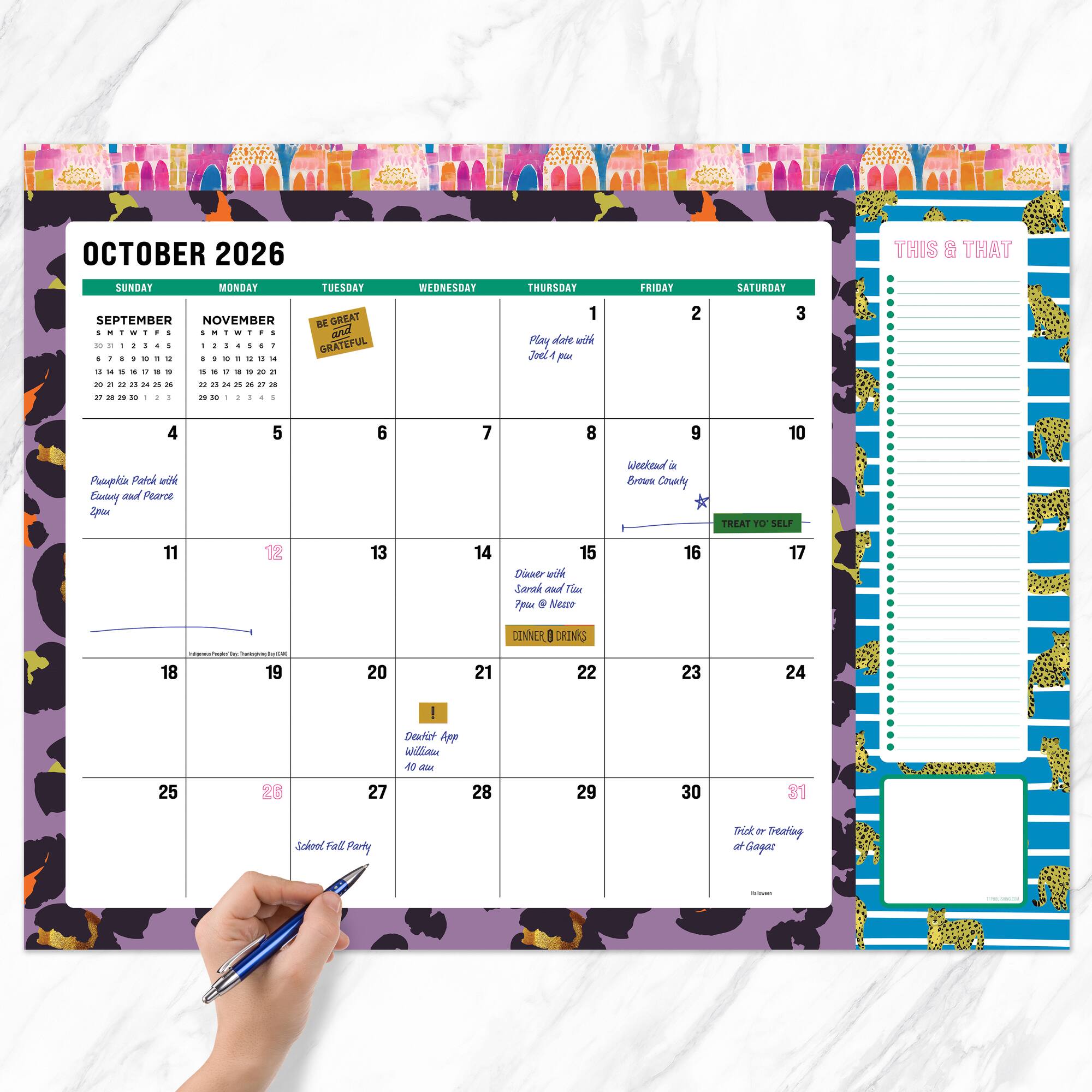 TF Publishing 2026-27 Maximal Mirage Desk Pad Monthly Blotter Calendar